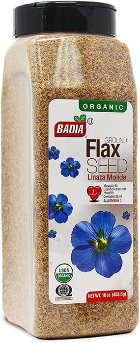 Badia Organic Ground Flax Seed, 16 oz - Superfood High in Fiber & Omega-3, Certified Organic, Non... | Amazon (US)