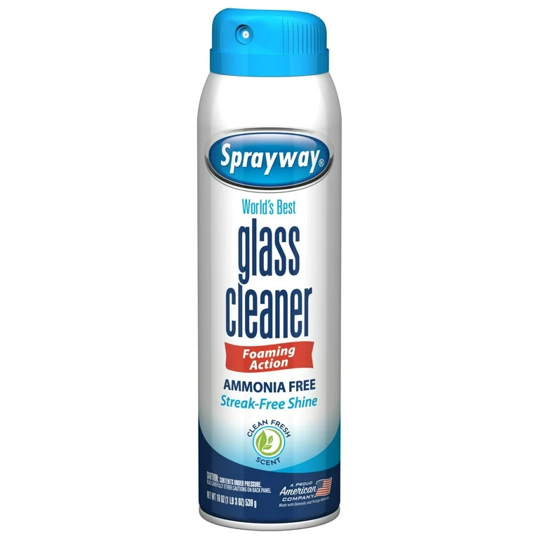 Sprayway Glass Cleaner, 19 fl oz, Ammonia-Free, Streak-Free Foaming Action, Twist & Lock Cap | Walmart (US)