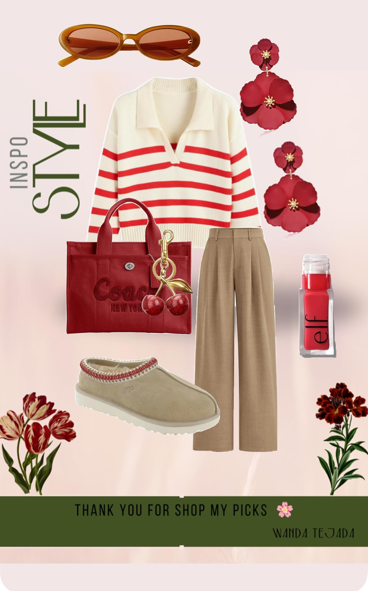 FASTFAIRY Glitter Cherry Bag Charm with Key Ring and Clip – Sparkling Resin & Metal Accessory for Purses and Bags | Amazon (US)