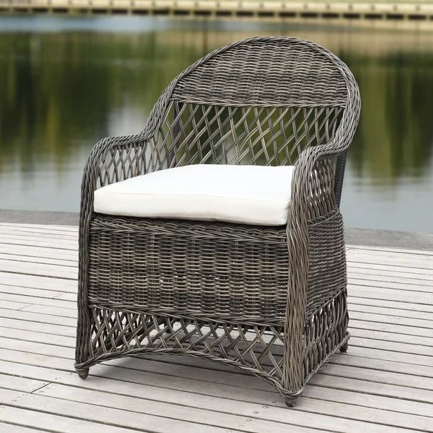 Safavieh Davies Outdoor Patio Wicker Arm Chair - Grey/Beige | Walmart (US)
