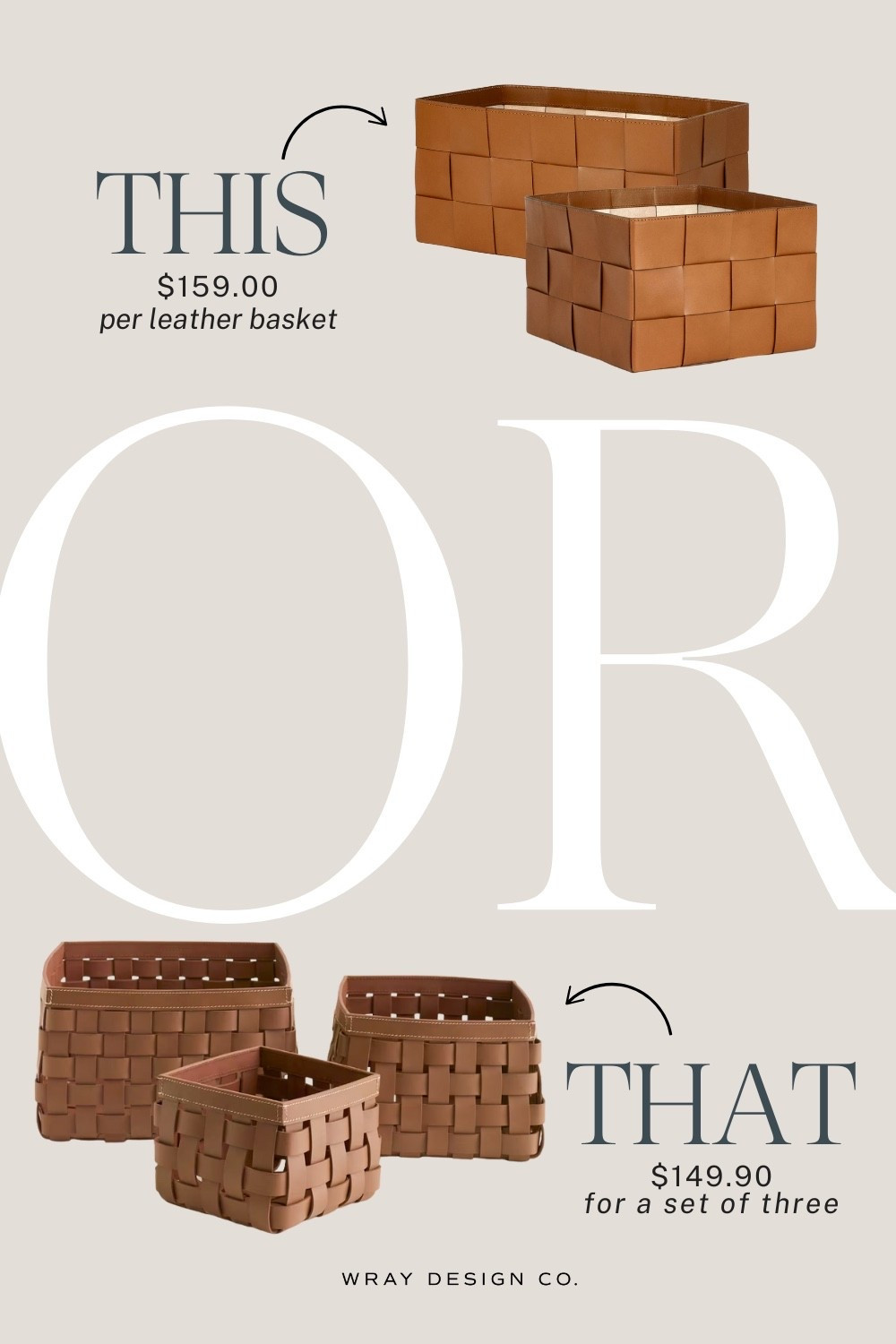 Your weekly look for less is here! Featuring these stunning woven leather baskets. Will you splurge at Rejuvenation or are you buying the dupe at Quince? I know I’ll be buying the set at Quince! 🙌🏼

#LTKStyleTip #LTKHome