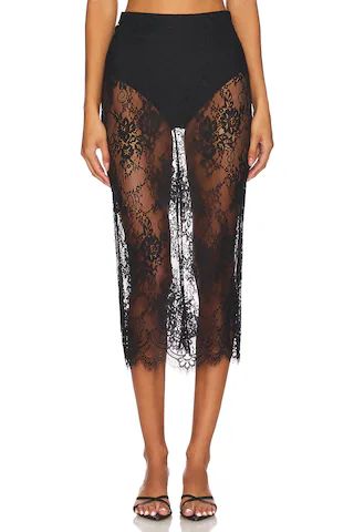 L'AGENCE Makena Lace Pencil Skirt in Black from Revolve.com | Revolve Clothing (Global)