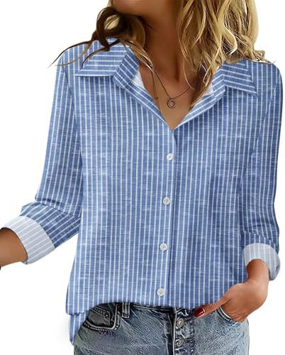 Zeagoo Blouse for Women Dressy Long Sleeve Button Down Shirts Business Casual Outfit Lightweight ... | Amazon (US)