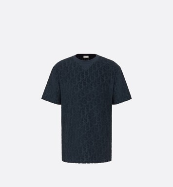 Oversized Dior Oblique T-Shirt Navy Blue Terry Cotton Jacquard | DIOR | Dior Beauty (US)