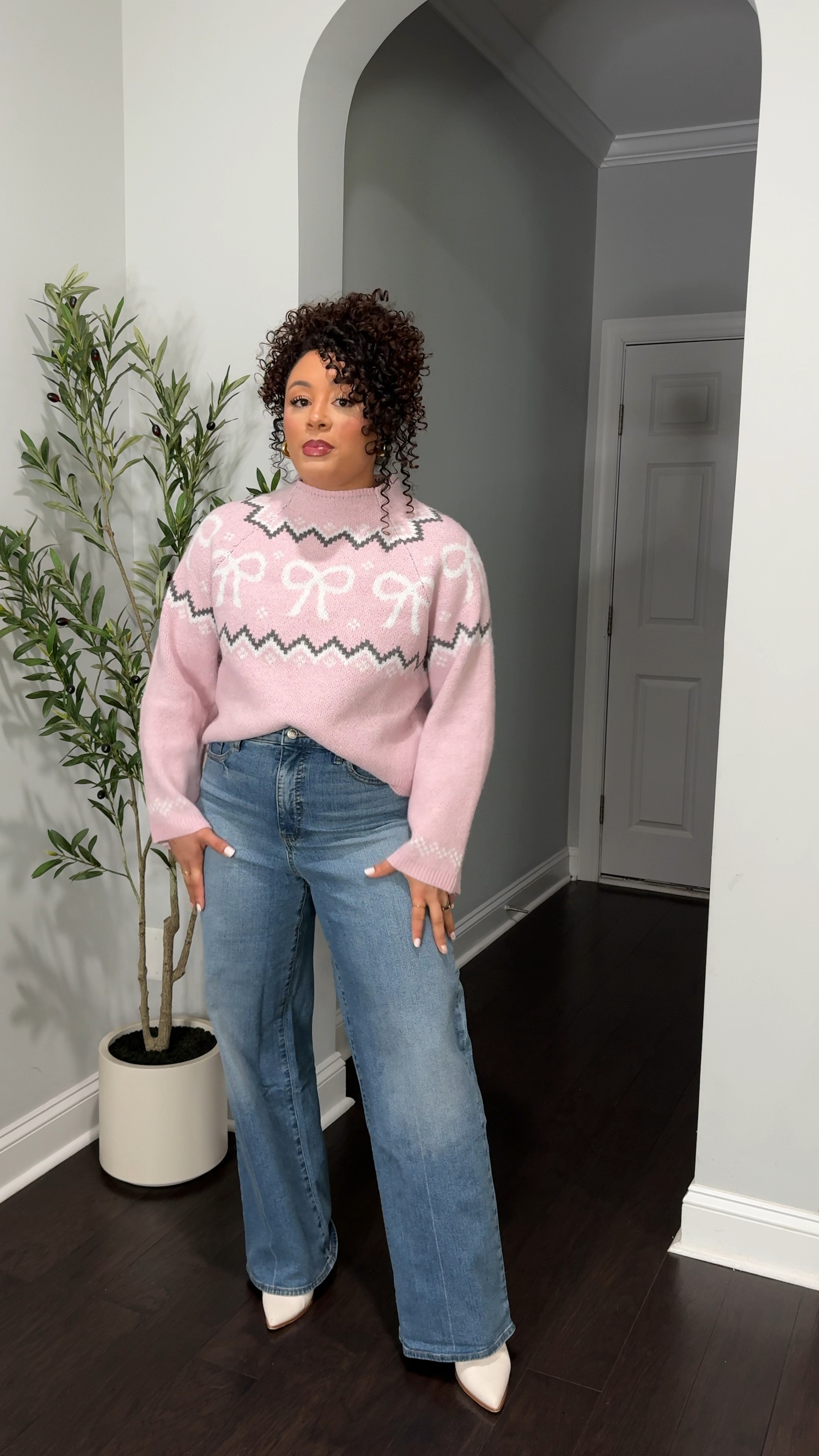 Size XL sweater and size 10 jeans they are stretchy! #walmart #walmartfashion