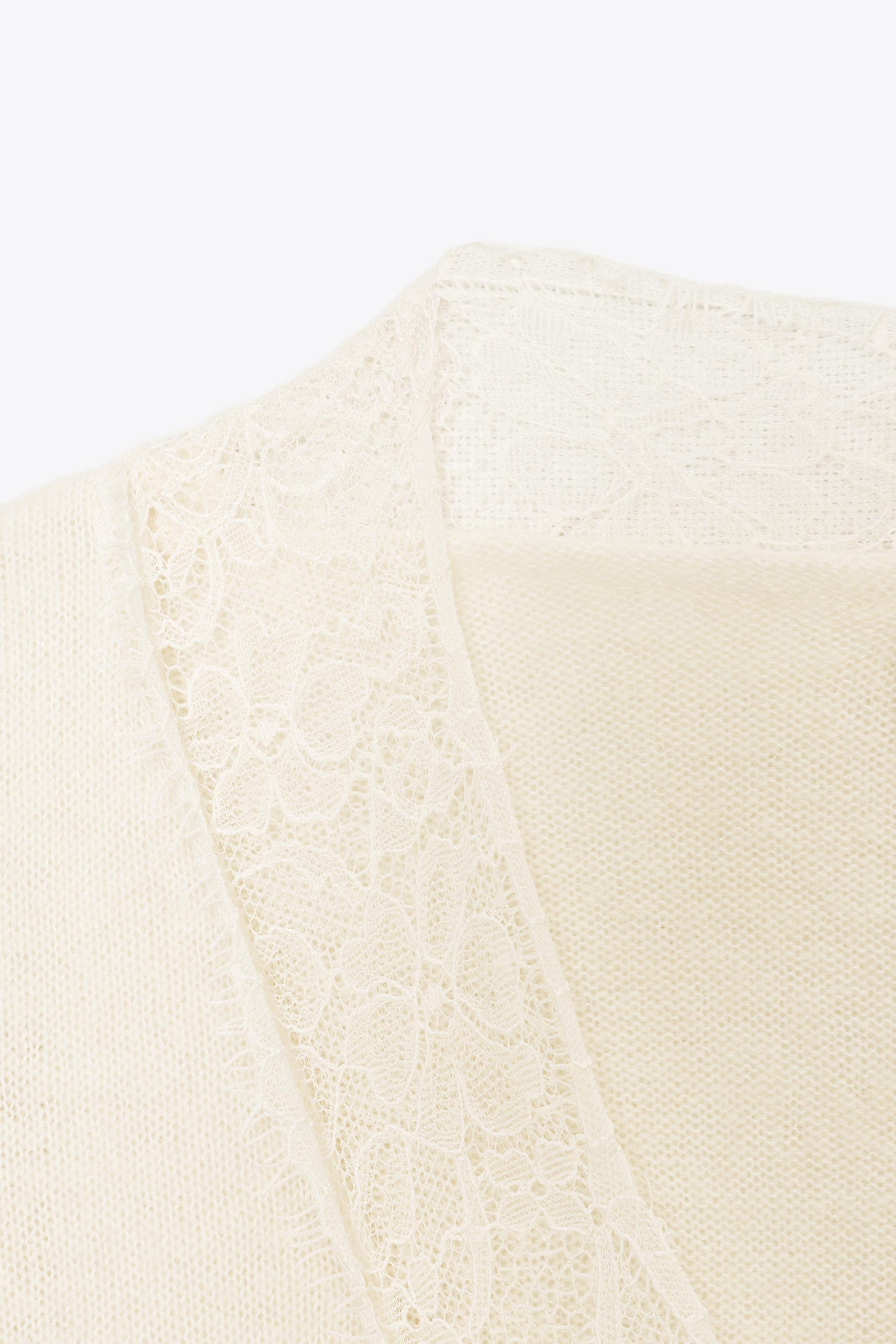 WOOL KNIT LACE SWEATER | Zara US