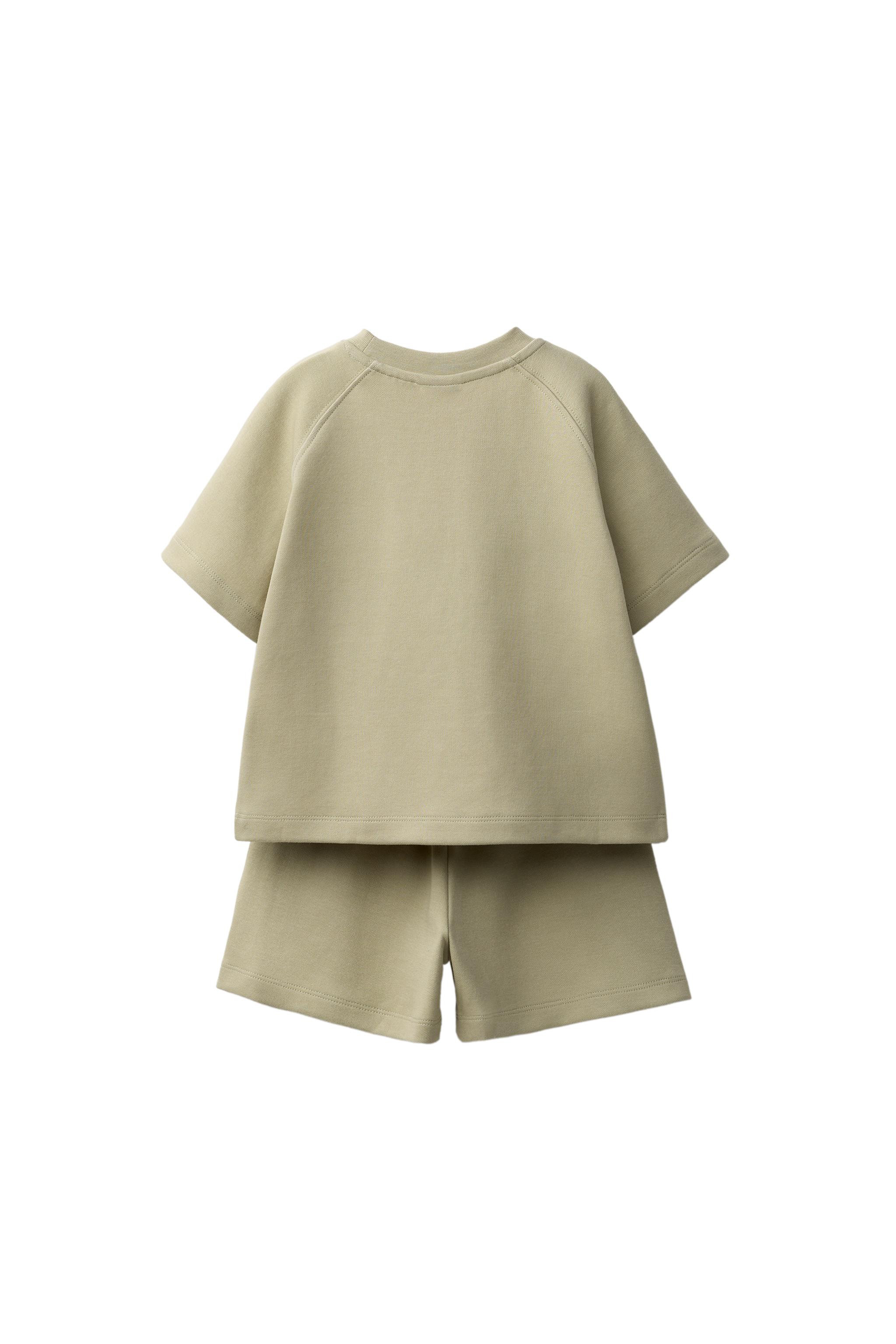 INTERLOCK T-SHIRT AND SHORTS JOGGING SET | Zara US