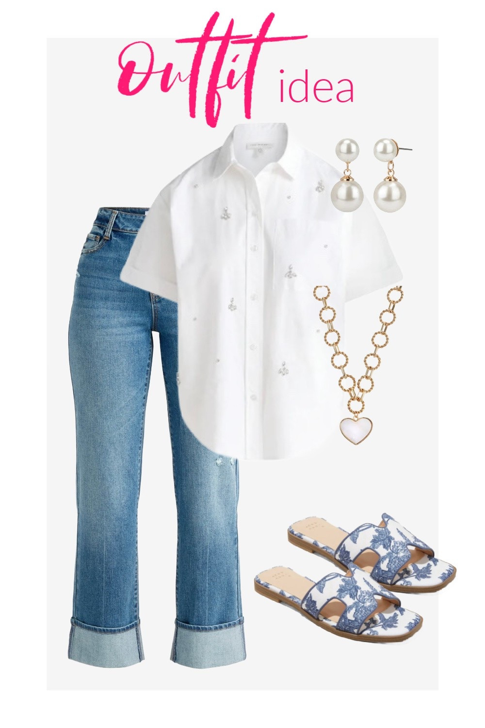 Love these blue and white flats and these jeans with this heart necklace. 

#LTKOver40 #LTKSaleAlert #LTKPetite