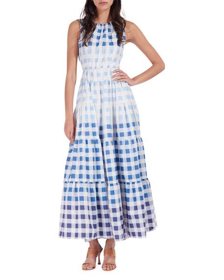 Staud Riviera Gingham Maxi Dress | Neiman Marcus