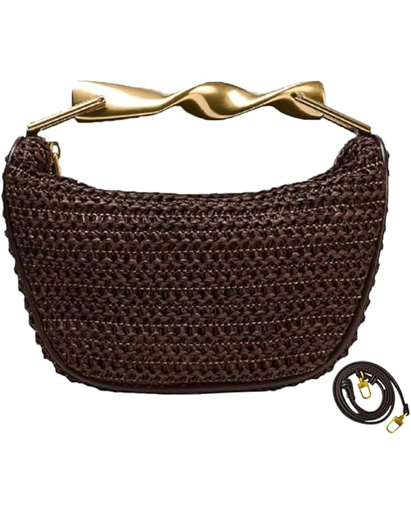 JYG Handmade Straw Crossbody Bags for Women Mini Summer Satchel Purse Fashion Woven Shoulder Hand... | Amazon (US)