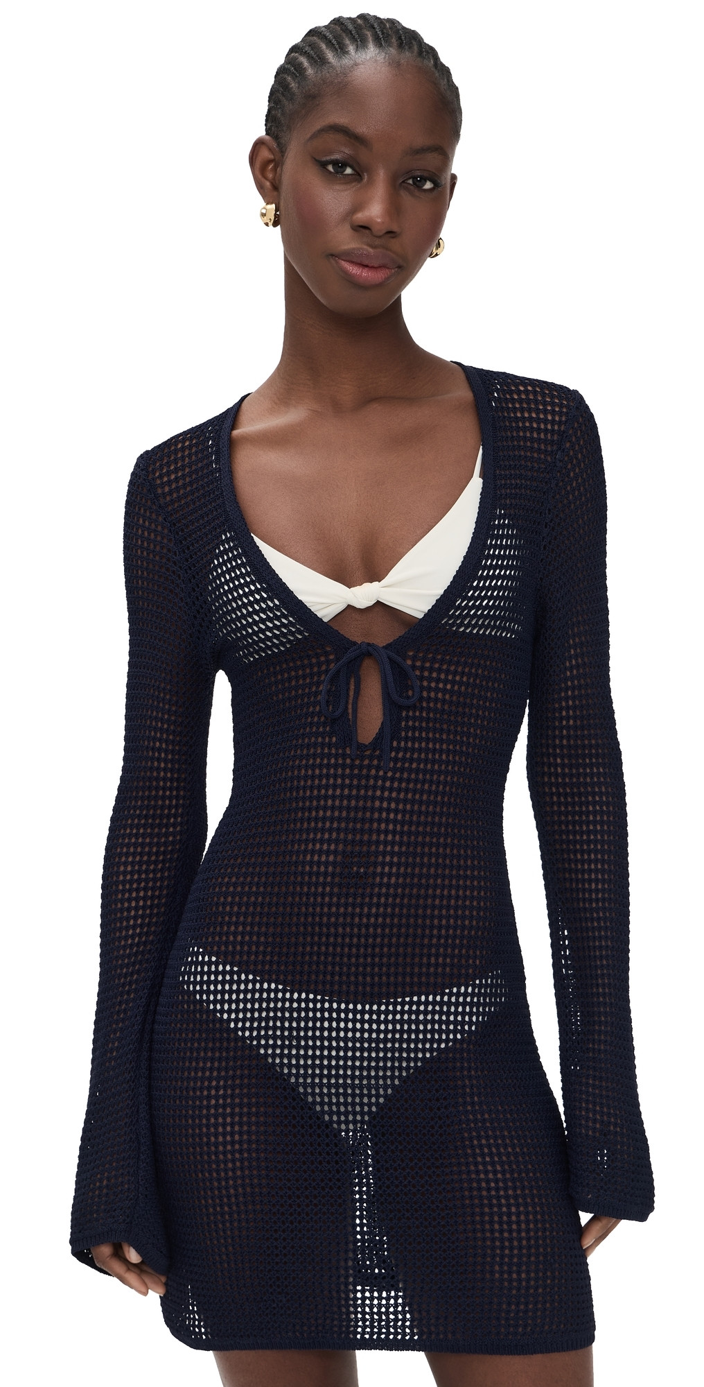 Good American Crochet Mini Dress Horizon Ink S | Shopbop