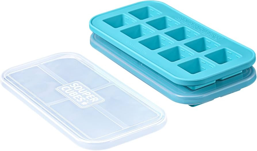 Souper Cubes 2 Tablespoon Freezing Tray with lid, Aqua color, Pack of Two | Amazon (US)