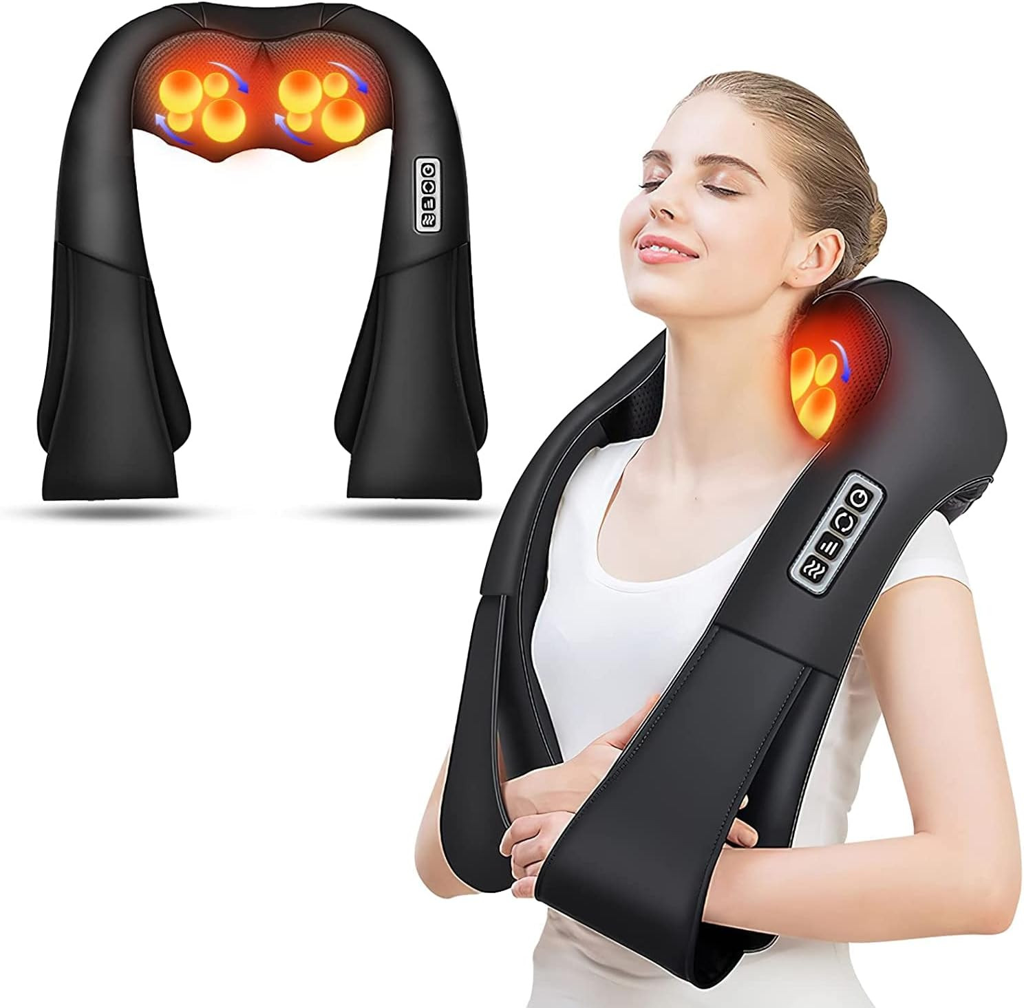 AERLANG Shiatsu Back and Neck Massager, Back Massager Deep Tissue Kneading Neck and Shoulder Mass... | Amazon (US)