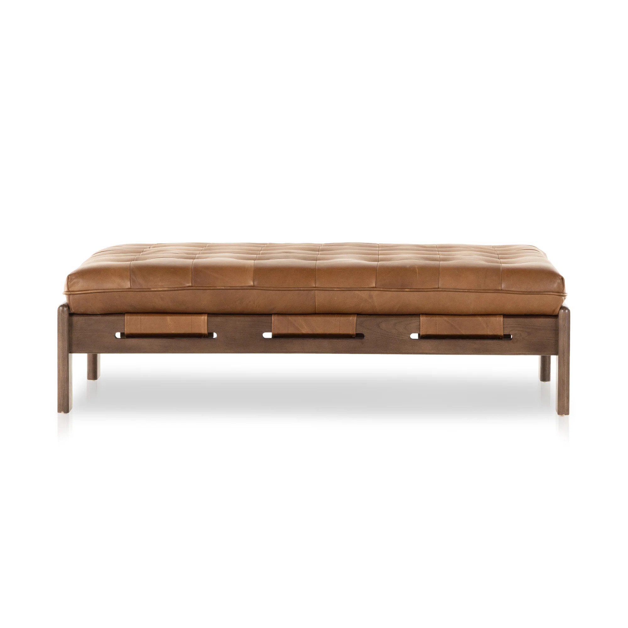 Ellinor 50" Genuine Leather Ottoman | Joss & Main