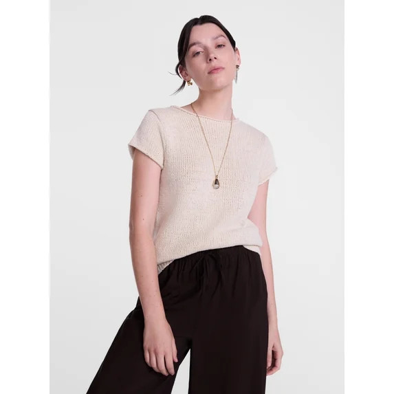 Scenario Women's Plus Short Sleeve Rollneck Pullover Sweater, Sizes 1X-4X | Walmart (US)