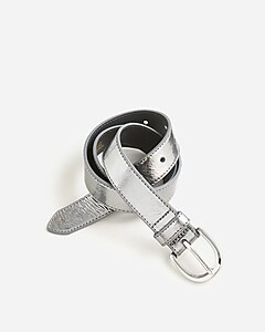 Classic belt in faux metallic leather | J. Crew US