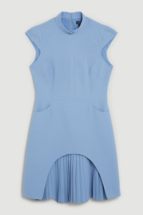 Structured Crepe Military Tailored Dress | Karen Millen US