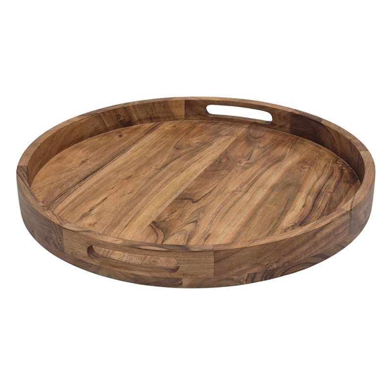 Natural Acacia Wood Tray, 20" | At Home