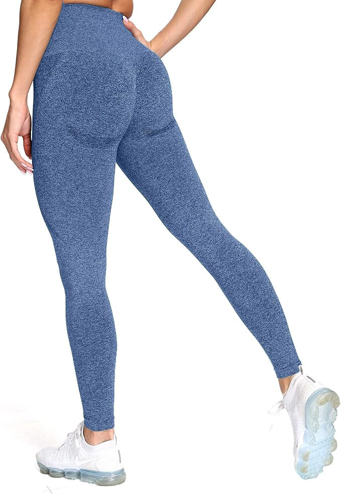 Aoxjox Seamless Leggings for Women Smile Contour High Waist Workout Yoga Pants | Amazon (US)