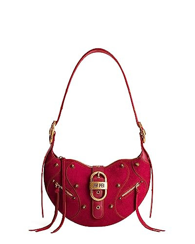 JW PEI Women's Tessa Shoulder Bag - Suede Deep Magenta | Amazon (US)