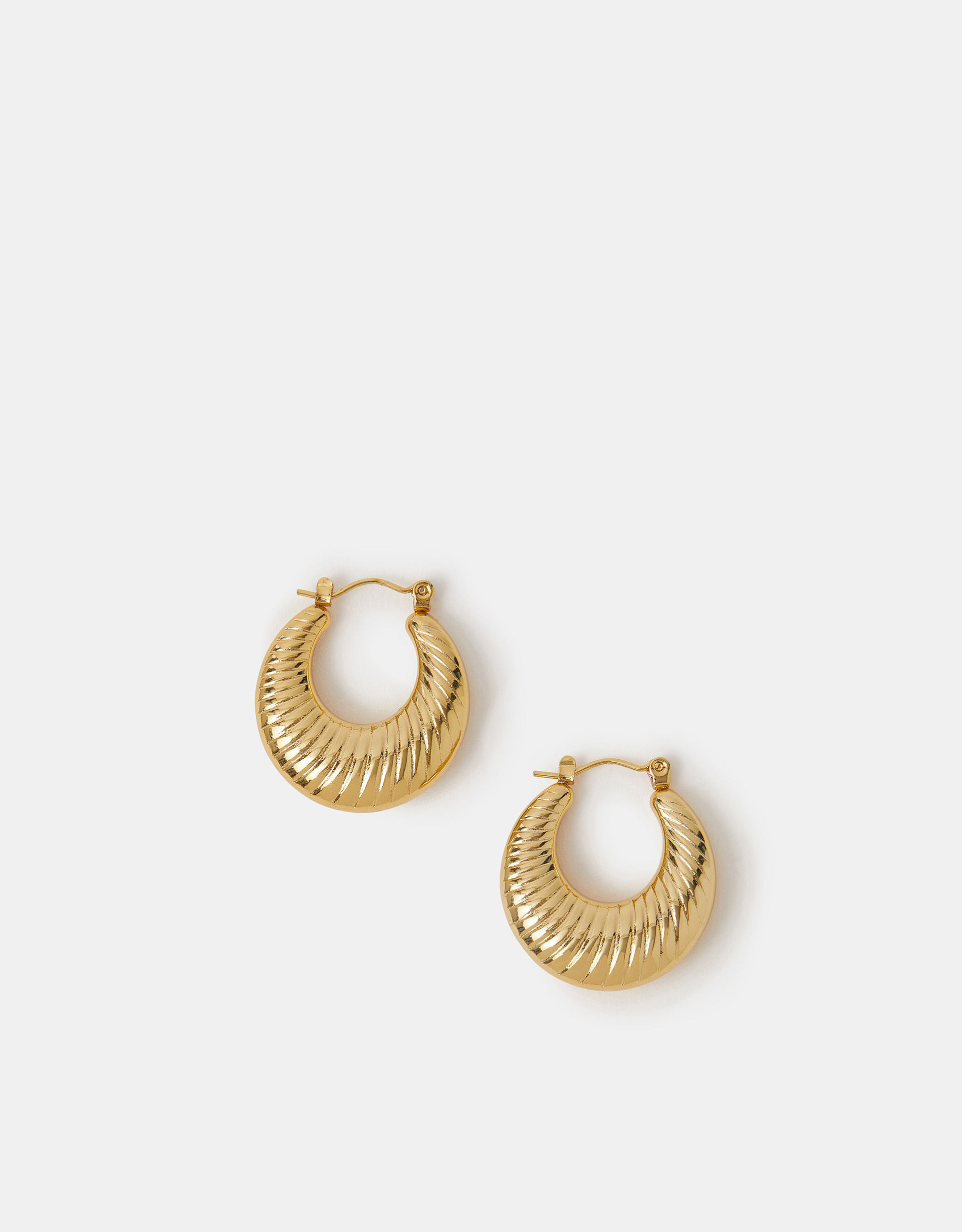 Stainless Steel Chunky Ridge Hoop Earrings | Accessorize (Global)