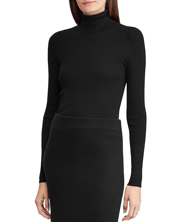 Ribbed Turtleneck Sweater, Fall Workwear, Fall Work Outfits, Black Turtleneck Sweater | Bloomingdale's (US)