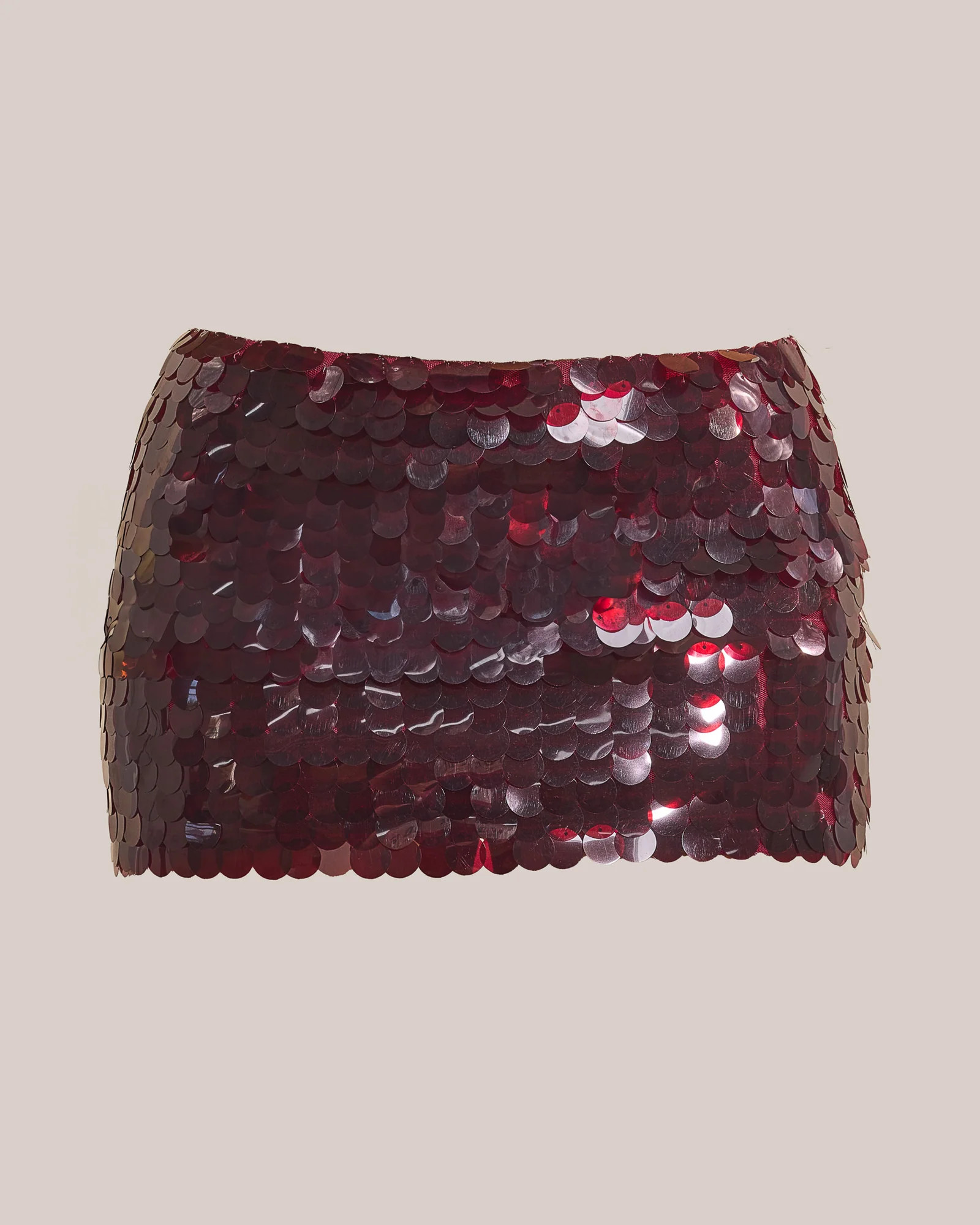 The Shimmi Mini Skirt in Red | Mars The Label