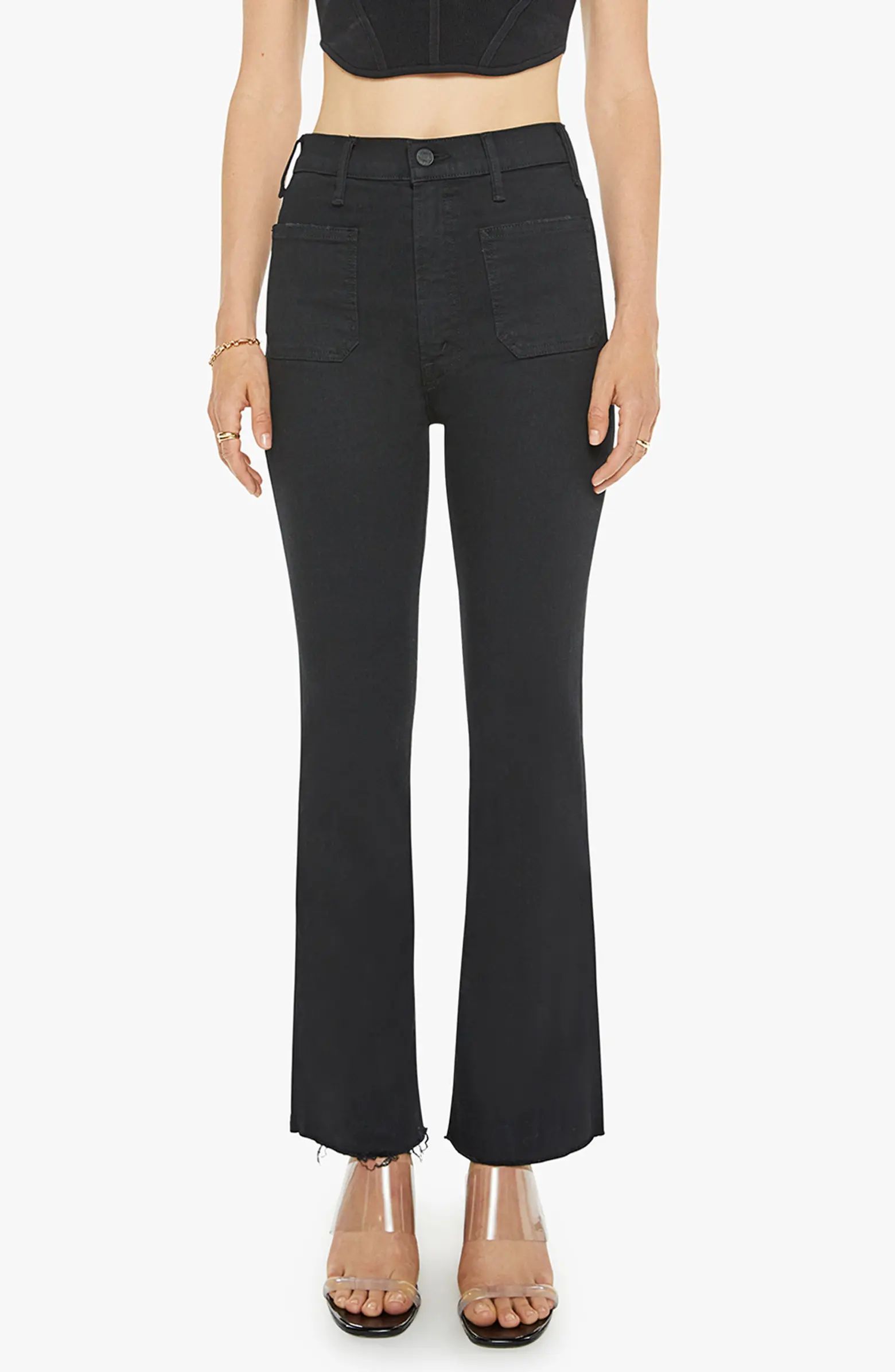 MOTHER The Hustler Patch Pocket High Waist Ankle Flare Jeans | Nordstrom | Nordstrom