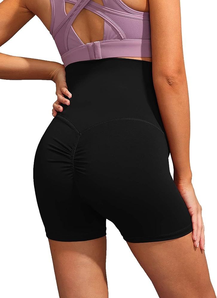 Maacie Women Maternity Yoga Shorts Ruched Butt Workout Actvie Running Shorts | Amazon (US)