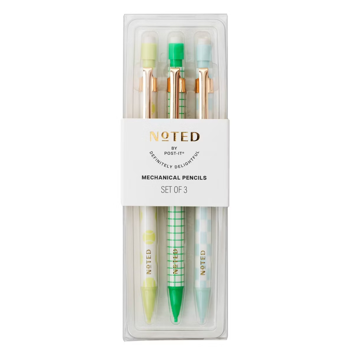 Noted by Post-it Sports Court Mechanical Pencils with Printed Barrels 3pk | Target