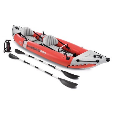 Intex Excursion Pro Inflatable 2 Person Vinyl Kayak with 2 Oars and Pump, Red | Target
