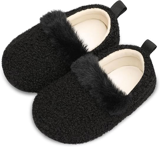 L-RUN Toddler Slippers for Girls Boys Warm House Shoes for Kids Baby Sock Shoes Non-Slip Rubber S... | Amazon (US)