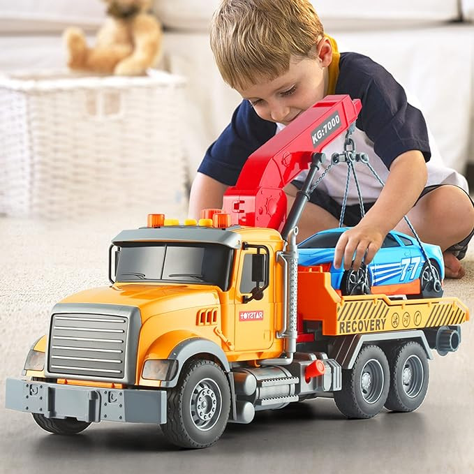 Dwi Dowellin Kids Toys for 3 4 5 6 7 Years Old Boys, 15" Large Tow Truck Toy,Friction Powered Tra... | Amazon (US)