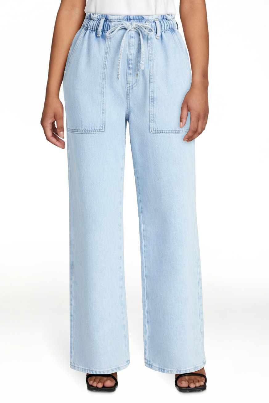Time and Tru Women's Pull On Wide Leg Jeans, 30" Inseam, Sizes XS-XXXL | Walmart (US)