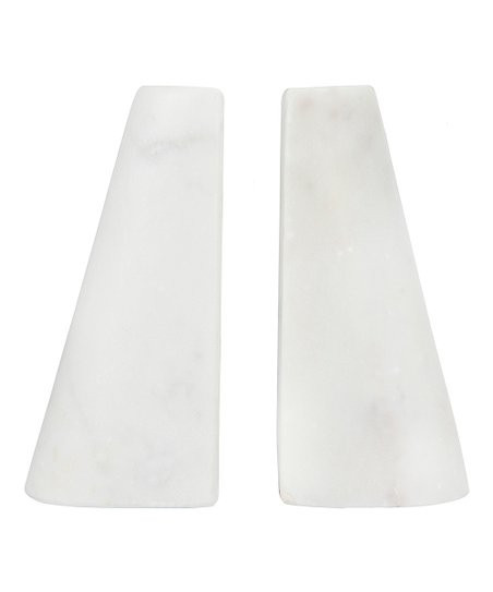 White Marble Bookends | Zulily
