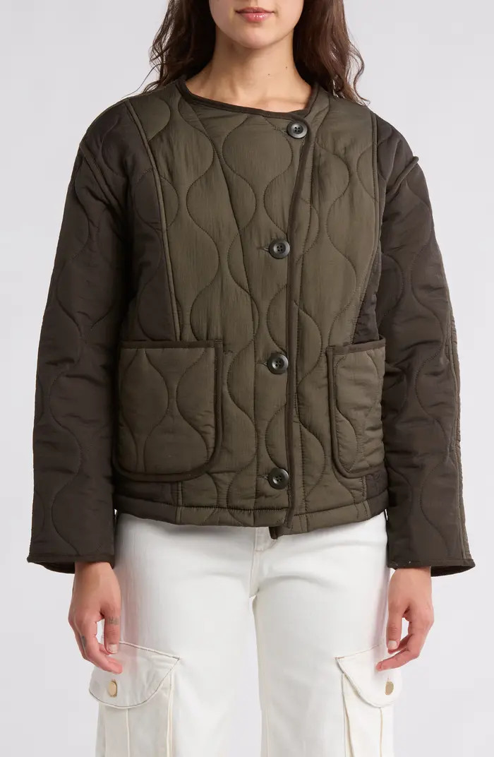Colorblock Quilted Barn Jacket | Nordstrom Rack