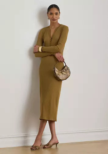 Women's Rib-Knit Henley Midi Dress | Belk