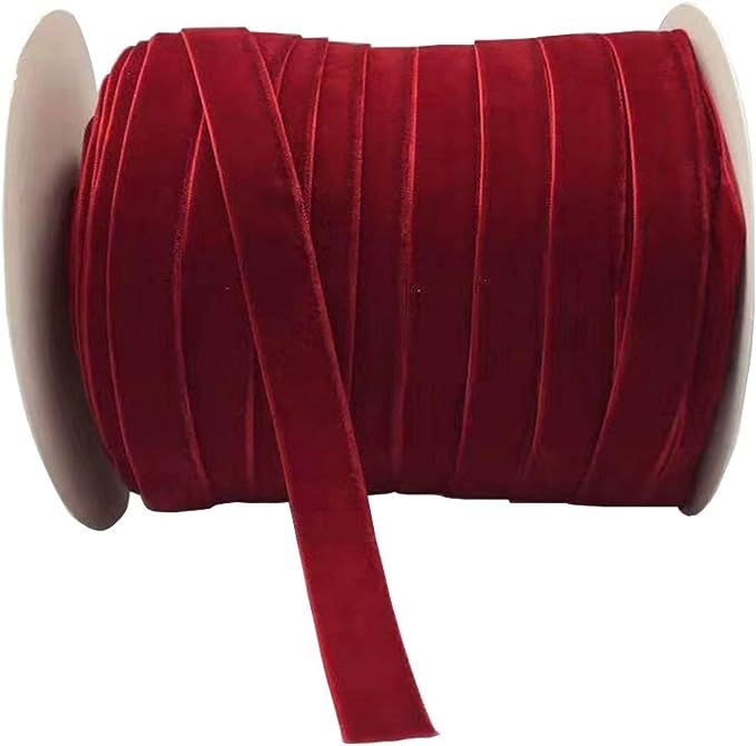 10 Yards Velvet Ribbon Spool (Red, 5/8") | Amazon (US)
