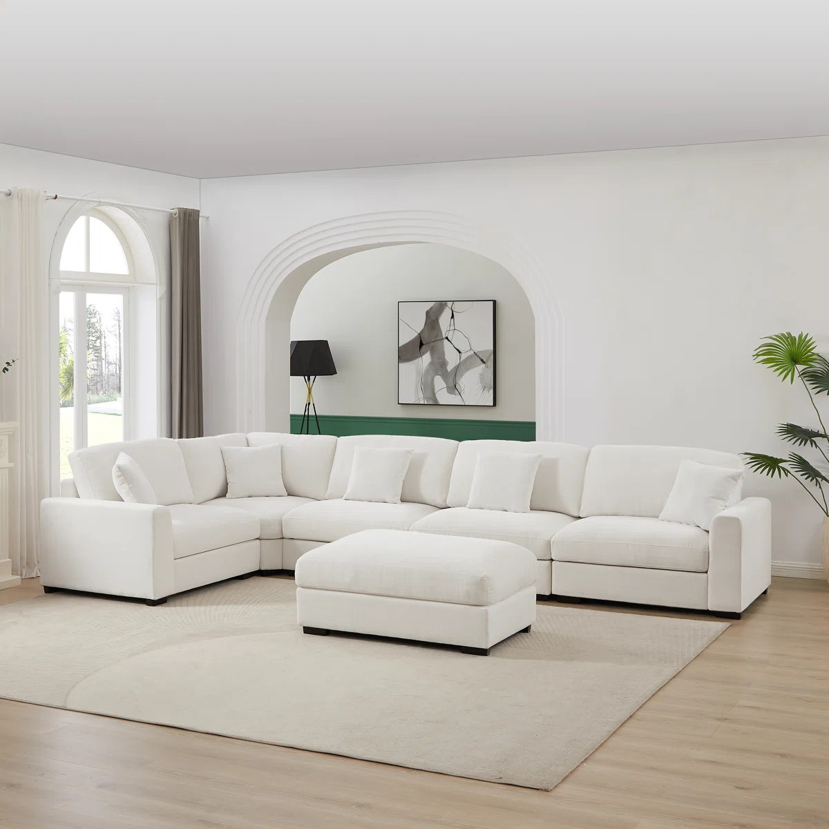 Latitude Run® Eugenijus Reversible Modular 6 Piece Corner Sectional Couch with Ottoman & Reviews... | Wayfair North America