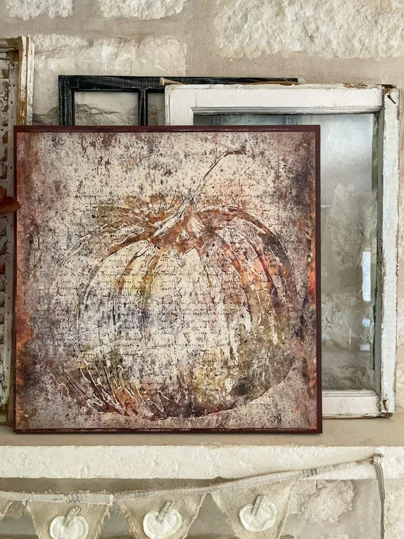 Vintage Pumpkin Sign Vintage Fall Decor Pumpkin Wall Art - Etsy | Etsy (US)