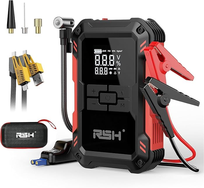 Car Jump Starter with Air Compressor 4000A Peak Battery Jump Starter 12V 150PSI Jump Box (up to 9... | Amazon (US)