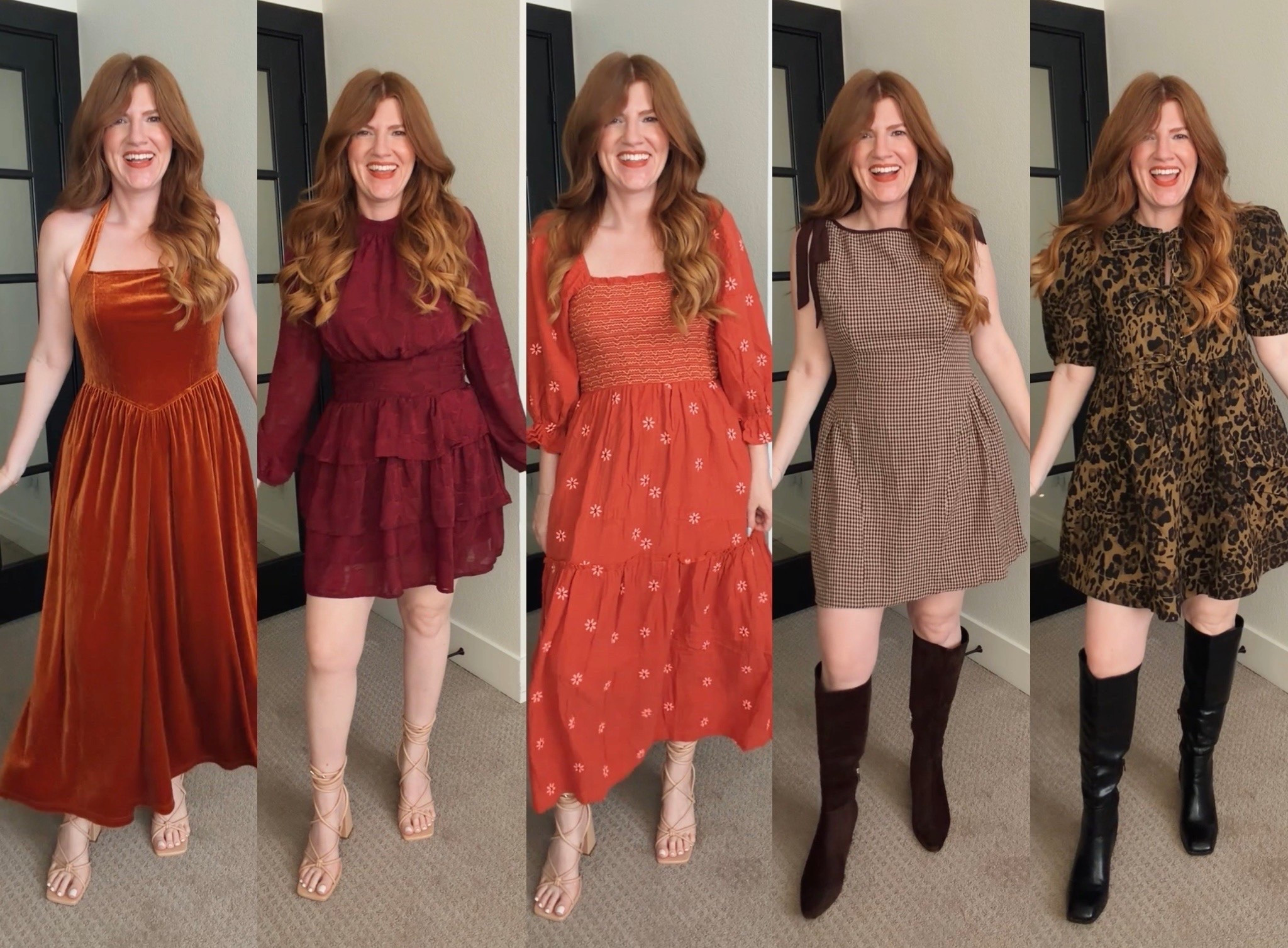 Fall dresses from Amazon. Size small in all except brown plaid sized up one to medium.

#LTKWedding #LTKPetite #LTKSaleAlert