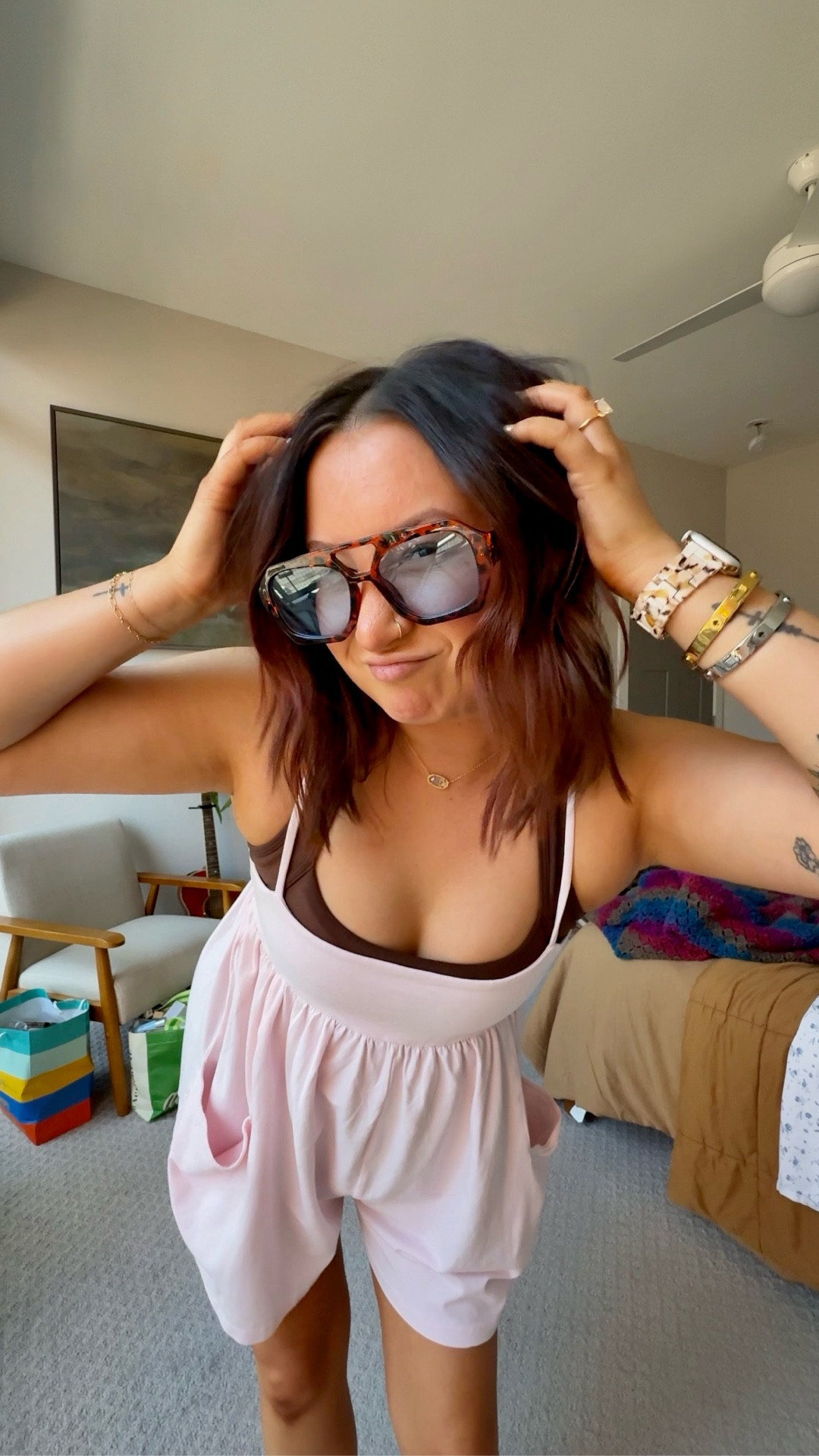 My new go to outfit for hot girl walk season🌷🌸🌞

Romper size small
Sports bra size medium 
Bike shorts size mediumm

#LTKootd #LTKPetite #LTKMidsize