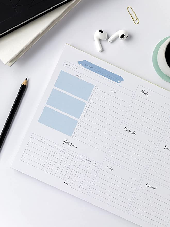 Weekly Planner Pad Tear Off – 52 Undated Weekly Sheets Daily To Do List Notepad, Habit Tracker,... | Amazon (US)