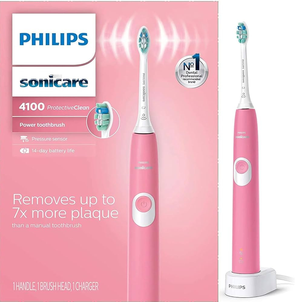 PHILIPS Sonicare ProtectiveClean 4100 Electric Rechargeable Toothbrush, Plaque Control, Pink | Amazon (US)