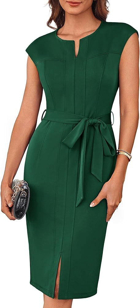 GRACE KARIN Women's Wear to Work Dresses Cap Sleeve Bodycon Midi Business Casual Outfits Office A... | Amazon (US)