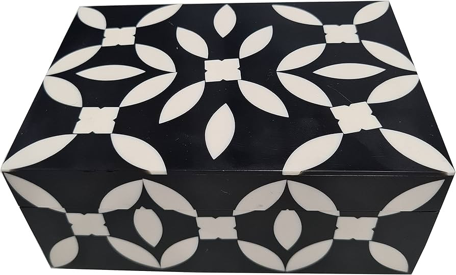 collectiblesBuy Vintage Handmade Natural Wooden Bone Inlay Decorative Jewelry & Storage Box Flora... | Amazon (US)