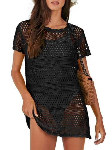 ANRABESS Swimsuit Cover Up for Women 2026 Crochet Bathing Suit Swimwear Mesh Knit Beach Dress Sum... | Amazon (US)