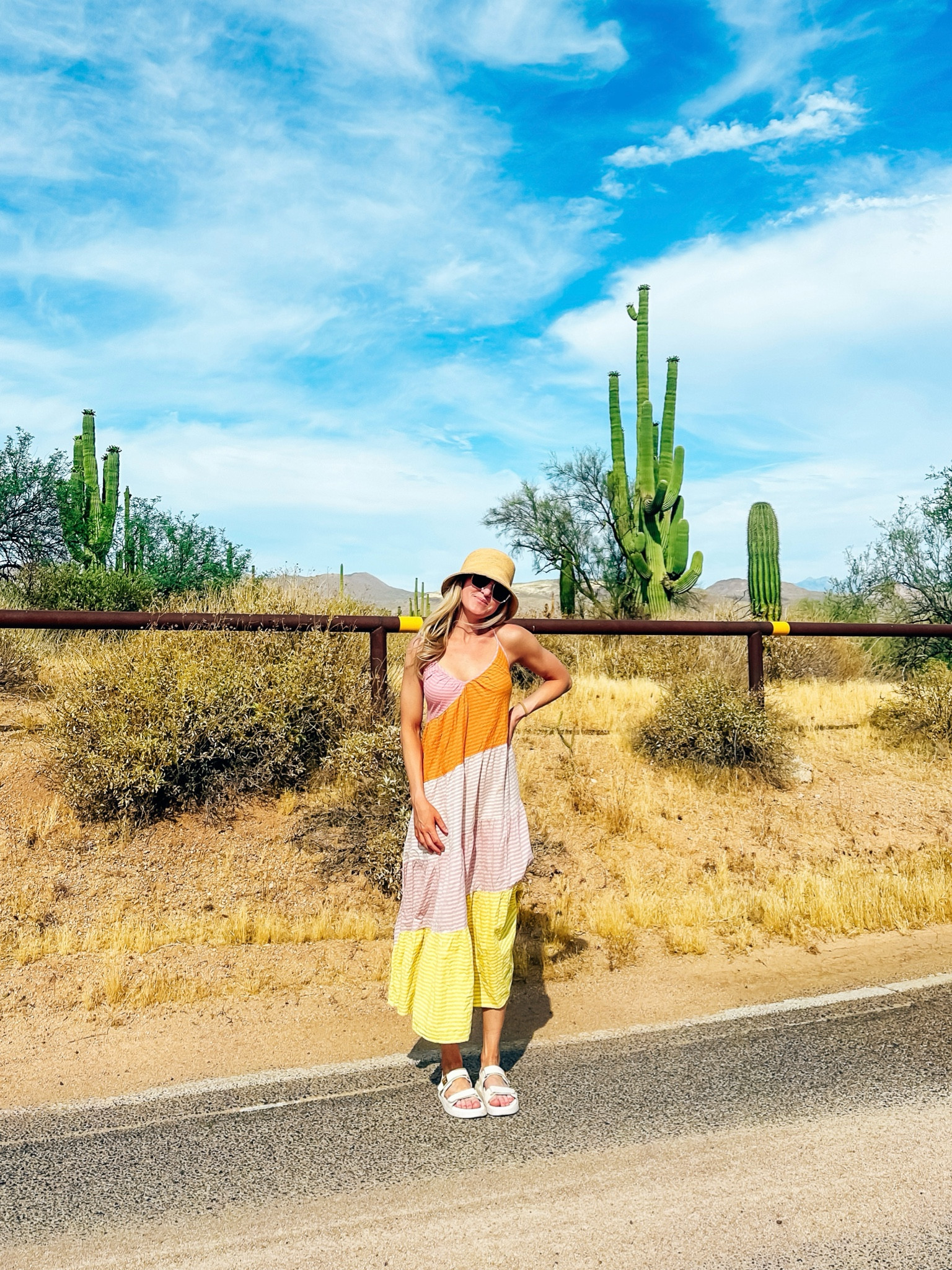 Stripe maxi dress (and lots of similar options all at different price points)! Exact straw hat and comfortable trendy sandals are linked! 

#LTKFindsUnder50 #LTKFindsUnder100 #LTKStyleTip