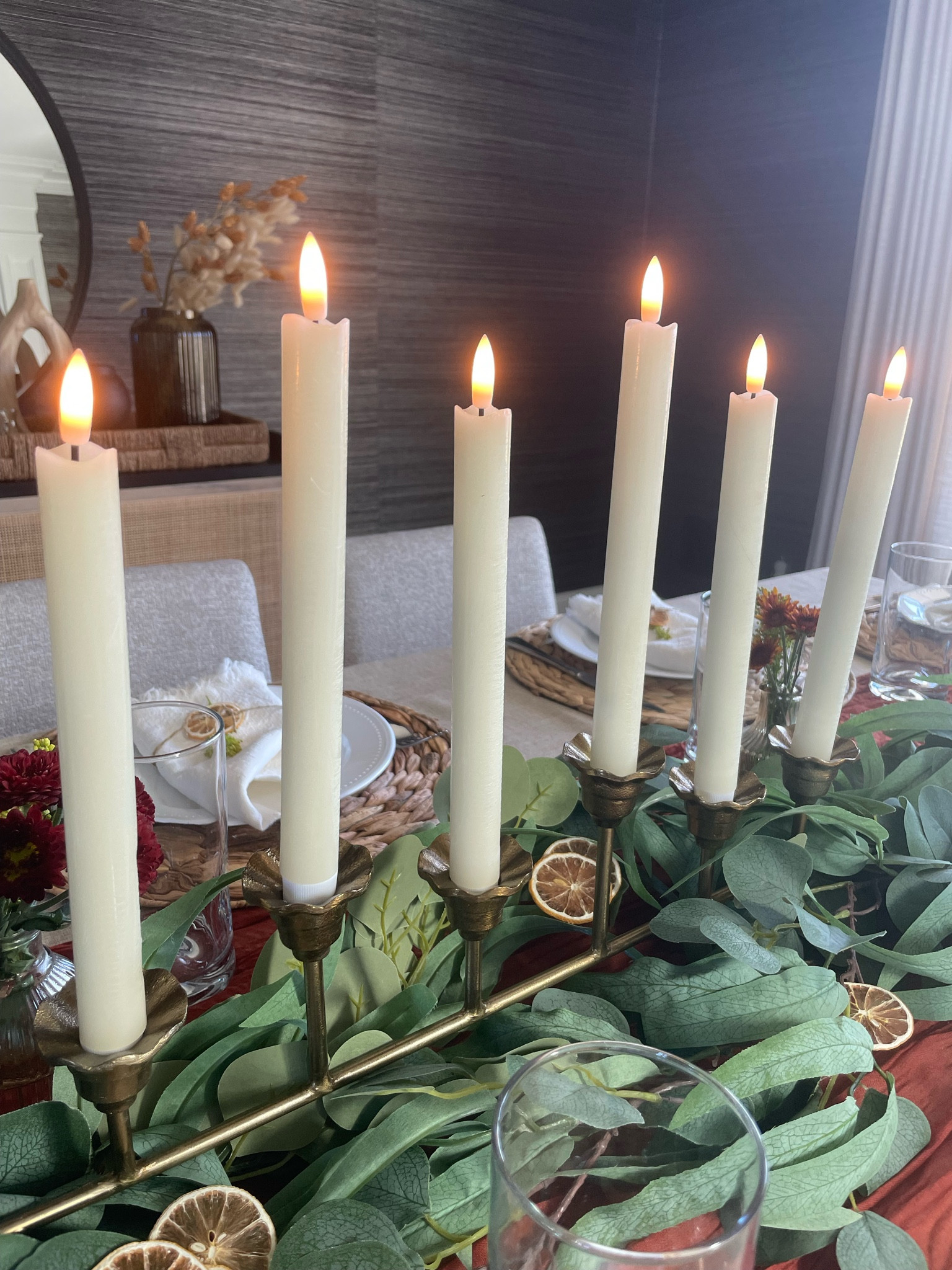 flameless candles FTW! they’re made of real wax, so they look LEGIT! and they come with a ON/OFF dimmable remote ✔️ ✔️ 

thanksgiving // holiday decor // home // tablescape // table decor 

#LTKHome #LTKFindsUnder50 #LTKHoliday